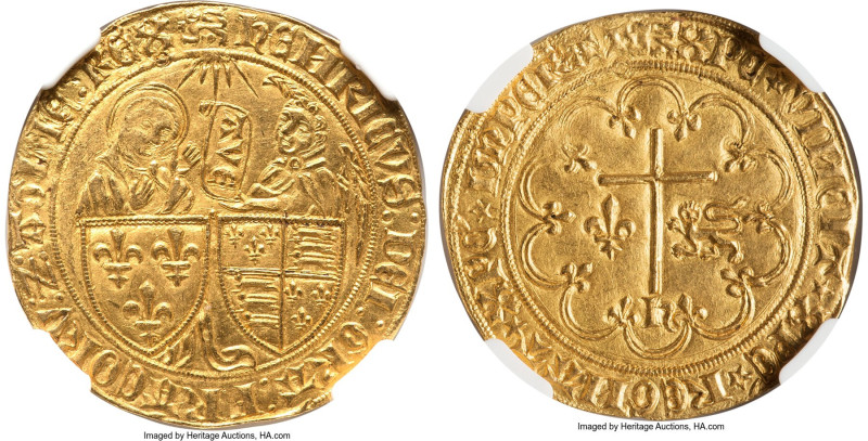 Anglo-Gallic. Henry VI gold Salut d'Or ND (1422-1453) MS62 NGC, Rouen mint, Lion...