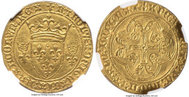 Charles VII gold Ecu d'Or ND (1422-1461) AU58 NGC, Montpelier mint, Fr-307, Dup-511C. Ex. iNumis Sale 27 (October 2014, lot 2177) HID09801242017 © 202...