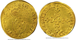 Charles X gold Ecu d'Or 1594-A MS61 NGC, Paris mint, KM11.1, Fr-389. A beautiful 16th century Paris mint gold type, and this Mint State example is muc...
