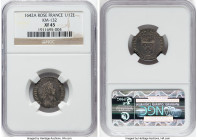 Louis XIII 1/12 Ecu 1642-A (Rose) XF45 NGC, Paris mint, KM132, Gad-46. HID09801242017 © 2023 Heritage Auctions | All Rights Reserved
