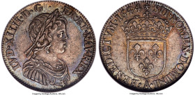 Louis XIV 1/4 Ecu 1644-A (Rose) MS63 NGC, Paris mint, KM161.1, Gad-139. An impressive Choice Mint example of this rose-adorned young Louis XIV emissio...