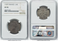 Louis XIV 1/4 Ecu (20 Sols) 1707-T XF45 NGC, Nantes mint, KM376.8, Gad-164. HID09801242017 © 2023 Heritage Auctions | All Rights Reserved