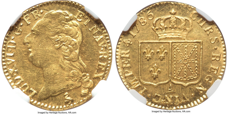 Louis XVI gold Louis d'Or 1786-A MS63 NGC, Paris mint, KM591.1, Fr-475. A shimme...