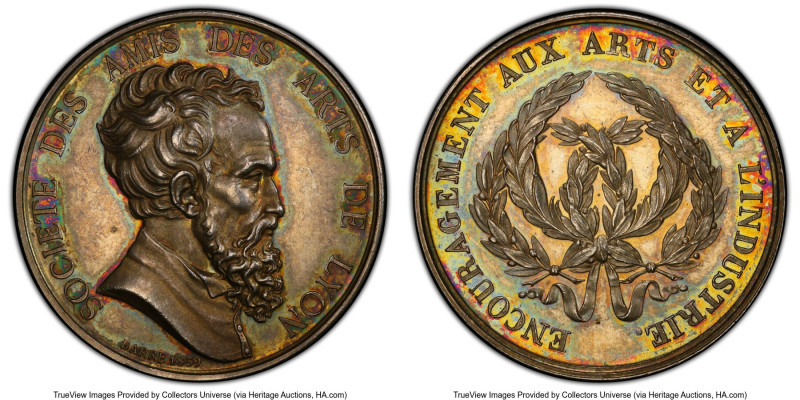 Louis Philippe silver Specimen "Lyon Art Society" Medal ND (1839) SP63 PCGS, Eid...