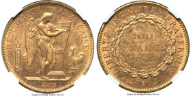 Republic gold 100 Francs 1907-A MS62 NGC, Paris mint, KM858, Gad-1137a. HID09801242017 © 2023 Heritage Auctions | All Rights Reserved