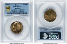 Republic aluminum-bronze Specimen Pattern Essai 20 Francs 1950 SP67 PCGS, Paris mint, KM-Unl, Maz-2764, GEM-209.1. By Simon. Type w/o "Essai". Mintage...