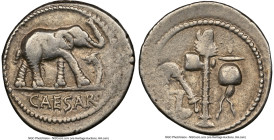 Julius Caesar, as Dictator (49-44 BC). AR denarius (19mm, 3.89 gm, 1h). NGC VF 4/5 - 4/5. Military mint traveling with Caesar in northern Italy, ca. 4...