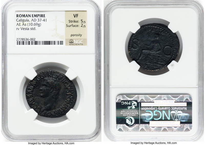 Gaius (Caligula) (AD 37-41). AE as (30mm, 10.69 gm, 7h). NGC VF 5/5 - 2/5, poros...