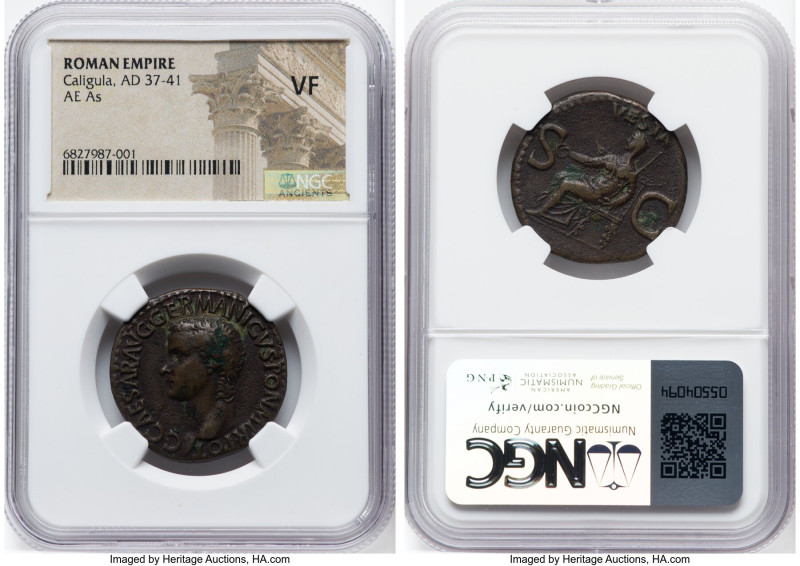 Gaius (Caligula) (AD 37-41). AE as (27mm, 7h). NGC VF. Rome, 37-38 AD. C•CAESAR•...