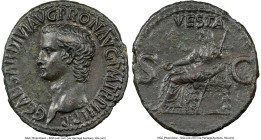 Gaius (Caligula) (AD 37-41). AE as (29mm, 11.93 gm, 7h). NGC Choice AU 5/5 - 2/5, Fine Style, scuff. Rome, 39 AD. C CAESAR DIVI AVG PRON AVG P M TR P ...