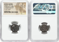 Gaius (Caligula) (AD 37-41). AR denarius (18mm, 3.68 gm, 12h). NGC VF 4/5 - 3/5. Rome, AD 41. C•CAESAR•AVG•PON•M•TR•POT•III•COS•III, laureate head of ...