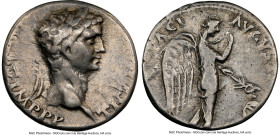 Claudius I (AD 41-54). AR denarius (16mm, 2.92 gm, 6h). NGC VF 3/5 - 3/5. Rome, AD 50-51. TI CLAVD CAESAR AVG P M TR P X IMP P P (barred X), laureate ...