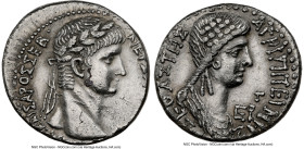 SYRIA. Antioch. Nero (AD 54-68), with Agrippina Junior. AR tetradrachm (25mm, 14.94 gm, 12h). NGC Choice XF 4/5 - 3/5, brushed. Dated Caesarean Era Ye...