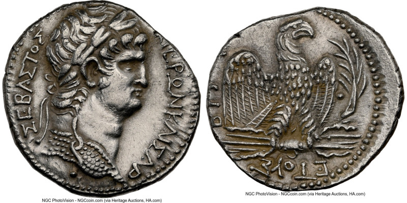 SYRIA. Antioch. Nero (AD 54-68). AR tetradrachm (25mm, 15.09 gm, 11h). NGC Choic...