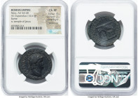 Nero, as Augustus (AD 54-68). AE dupondius (29mm, 14.61 gm, 5h). NGC Choice XF 4/5 - 2/5, Fine Style, smoothing. Rome, ca. AD 65. NERO CLAVD CAESAR AV...
