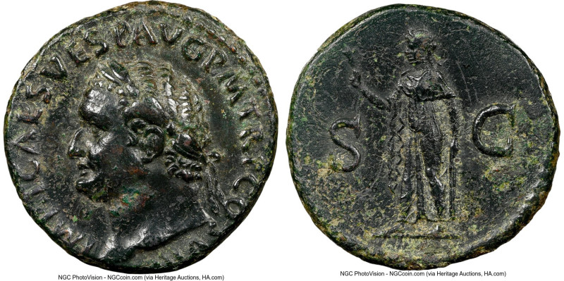 Titus, as Augustus (AD 79-81). AE as (21mm, 10.50 gm, 7h). NGC Choice XF 5/5 - 2...