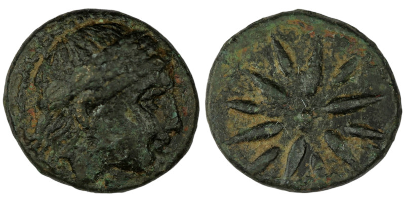 Mysia. Gambrion. (350-300 BC) Bronze Æ. (10mm, 1,02g) Obv: laureate head of Apol...