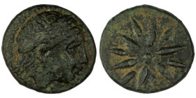 Mysia. Gambrion. (350-300 BC) Bronze Æ. (10mm, 1,02g) Obv: laureate head of Apollo right. Rev: star.