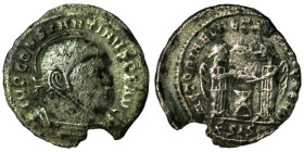 only known silver coin minted with the stamp of this Follis. Perhaps a bonus payment or a replacement stamp for a siliqua? 

Constantinus I. (310-33...
