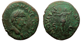 Vespasian. (77-78 AD). Dupondius. (27mm, 8,53g) Lugdunum. Obv: IMP CS VESPASIAN AVG COS VIII PP. laureate bust of Vespasian right. Rev: QVITAS AVGVSTI...