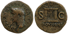 Divus Augustus. Struck under Tiberius. (31-37 AD) Æ Dupondius. (30mm, 9,89g) Rome. Obv: DIVVS AVGVSTVS PATER. radiate bust of Augustus left. Rev: PROV...