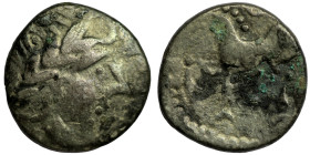 Eastern Celts. Imitations of Philip II. of Macedon. "Kugelwange" (2.-1. Century BC) AR Drachm. (14mm, 2,28g) Obv: head of Philip II. right. Rev: horse...