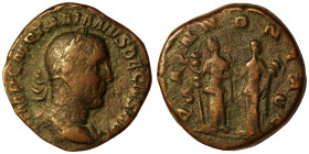 Trajan Decius. (249-251 AD) Æ Sesterz. (27mm, 18,55g) Rome. Obv: IMP C M Q TRAIANVS DECIVS AVG. laureate bust of Trajan Decius right. Rev: PANNONIAE S...