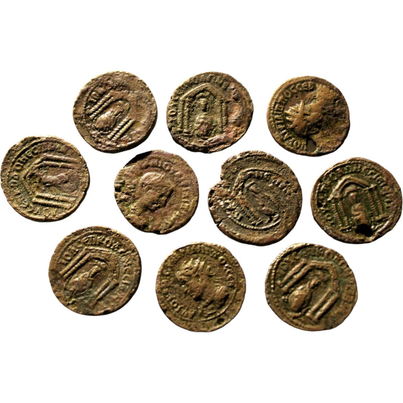 Lot of 10 Roman Provincials. Mesopotamia. Nisibis. Bronze Æ. (Philippus Arabs I....