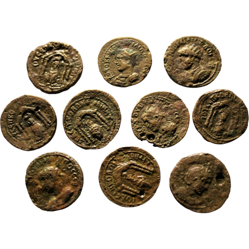 Lot of 10 Roman Provincials. Mesopotamia. Nisibis. Bronze Æ. (Philippus Arabs I....