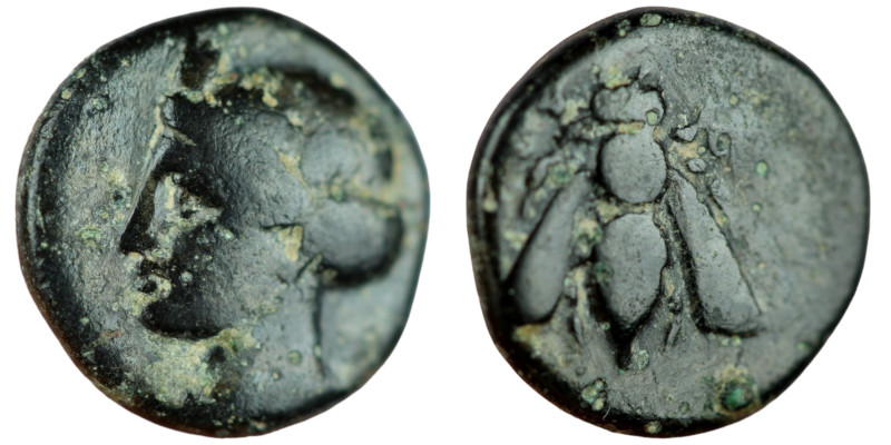 Ionia. Ephesos. (4th Century BC) Bronze Æ. (11mm 1,32g). Obv: bee. Rev: bust of ...