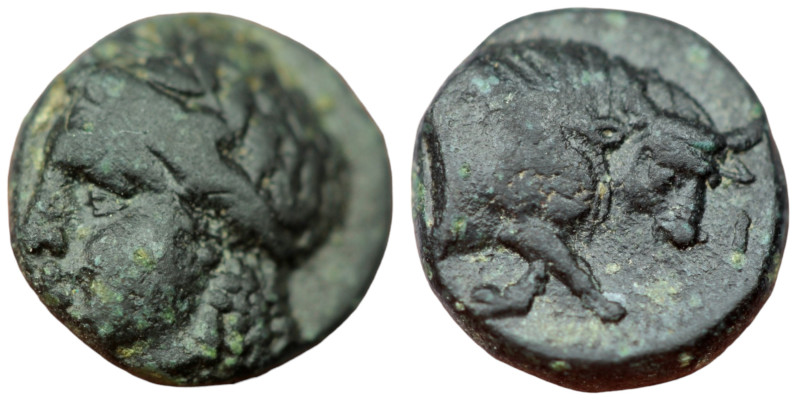 Ionia. Magnesia ad Maeander. (350-190 BC) Bronze Æ. (8mm 0,91g). Obv: laureate h...