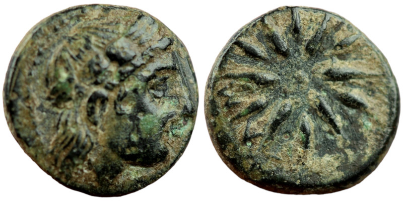 Mysia. Gambrion. (350-300 BC) Bronze Æ. (10mm 0,97g) Obv: laureate head of Apoll...