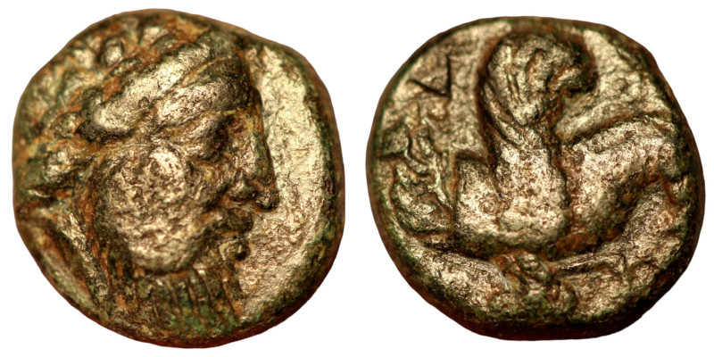 Mysia. Lampsakos. (3.-2. Century BC) Bronze Æ. (10mm 2,03g) Obv: head of Zeus ri...