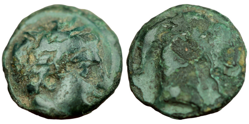 Aeolis. Aigai. (4.-3. Century BC). Bronze Æ. (8mm 0,78g). Obv: haed of Apollo ri...