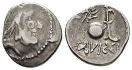 DANUBE REGION.
Eravisci. Imitating a denarius of Cn. Cornelius Lentulus, 76-75 BC.
Denarius
(AR, 19 mm, 3.54 g)
1st century BC.

Stylised head o...