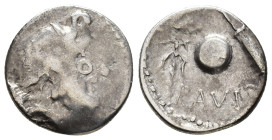 DANUBE REGION.
Eravisci. Imitating a denarius of Cn. Cornelius Lentulus, 76-75 BC.
Denarius
(AR, 18 mm, 3.41 g)
1st century BC.

Stylised head o...