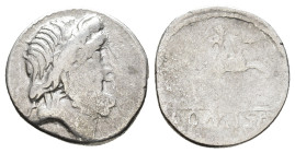 DANUBE REGION.
Eravisci. Imitating denarii of Q. Antonius Balbus and Pub. Crepusius, 83-82 BC.
Denarius
(AR, 18 mm, 3.14 g)
1st century BC.

Sty...