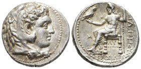 MACEDONIAN KINGS.
Philipp III Arrhidaios (323-317 BC).
Tetradrachm
(AR, 27 mm, 17.24 g)
c. 323-317 BC, Babylon.

Head of Herakles wearing a lion...