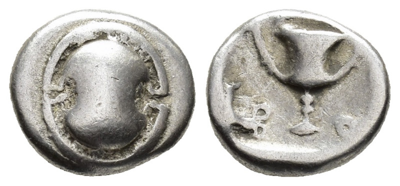 BOEOTIA,
Federal Coinage.
Hemidrachm
(AR, 13 mm, 2.58 g)
c. 395-340 BC.

B...