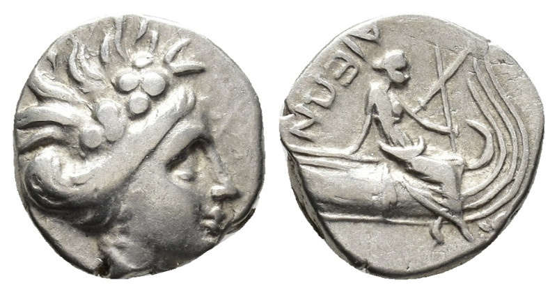 EUBOIA,
Histiaia.
Tetrobol
(AR, 13 mm, 2.14 g)
3rd-2nd century BC.

Head o...