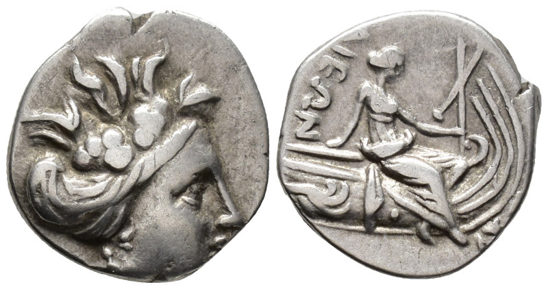 EUBOIA,
Histiaia.
Tetrobol
(AR, 14 mm, 1.50 g)
3rd-2nd century BC.

Head o...