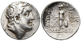 CAPPADOCIAN KINGS.
Ariarathes V Eusebes (163-130 BC).
Drachm
(AR, 18 mm, 4.17 g)
RY 33 (130/29 BC), Eusebeia under Mount Argaios.

Diademed head...