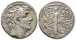 SELEUCID KINGS.
Antiochos IX Eusebes Philopator (114-95 BC), First reign at Antioch.
Tetradrachm
(AR, 29 mm, 16.44 g)
c. 113-112 BC, Antioch on th...