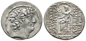 SELEUCID KINGS.
Philip I Philadelphos (c. 95/4-76/5 BC).
Tetradrachm
(AR, 29 mm, 15.71 g)
c. 94/3-88/7 BC, Uncertain mint 127 in Cilicia, probably...