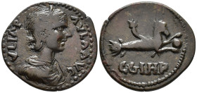 MYSIA, Parium.
Julia Paula, wife of Elagabal, (AD 219-220.)
AE
(24 mm, 6.00 g)

IVLIA PAVLA AVG Diademed and draped bust of Julia Paula right. / ...