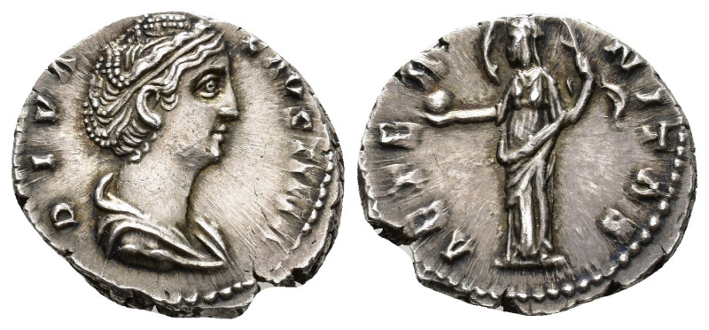 Diva Faustina Senior (died AD 140/1.)
Denarius
(AR, 18 mm, 3.04 g)
AD 141, Ro...