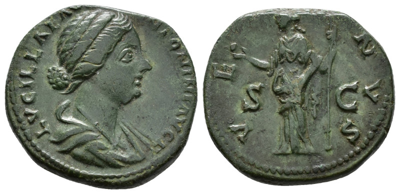 Lucilla, Augusta (AD 164-182).
As
(AE, 26 mm, 11.84 g)
AD 164-169, Rome.

L...