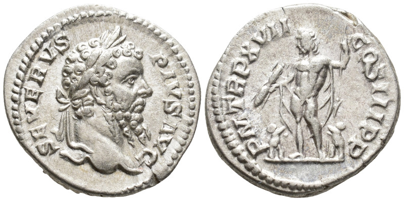 Septimius Severus (AD 193-211).
Denarius
(AR, 19 mm, 3.55 g)
AD 209, Rome.
...