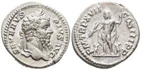 Septimius Severus (AD 193-211).
Denarius
(AR, 19 mm, 3.55 g)
AD 209, Rome.

SEVERVS PIVS AVG Head of Septimius Severus right, laureate. / P M TR ...