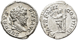 Septimius Severus (AD 193-211).
Denarius
(AR, 19 mm, 3.10 g)
AD 205, Rome.

SEVERVS PIVS AVG Head of Septimius Severus right, laureate. / P M TR ...